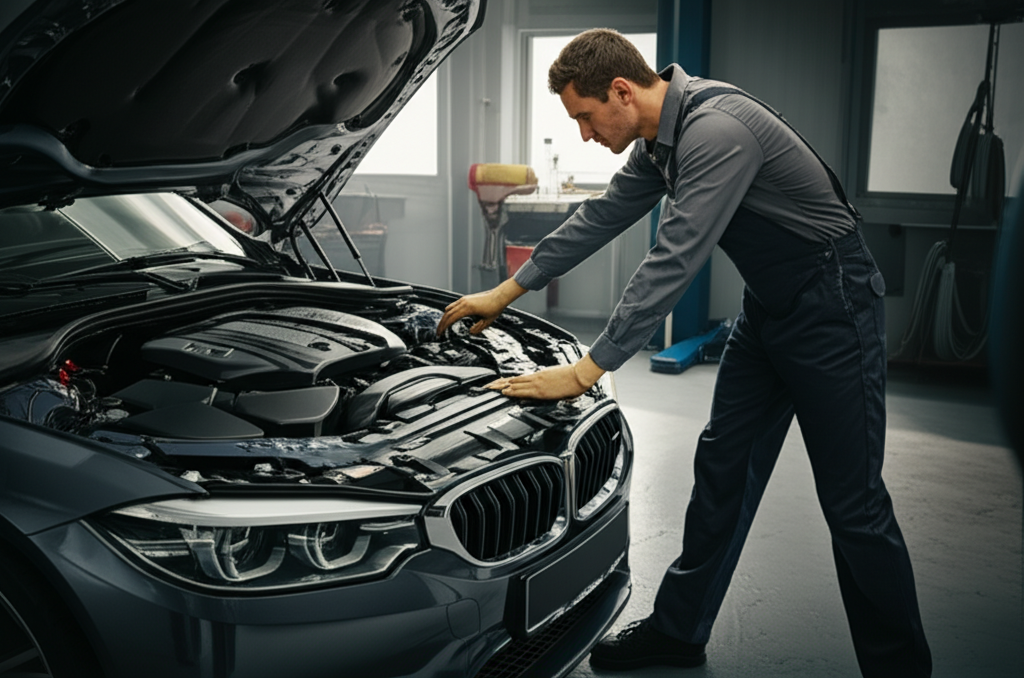 Generate a high-quality, relevant image prompt for an article about: What Does BMW Service Include: